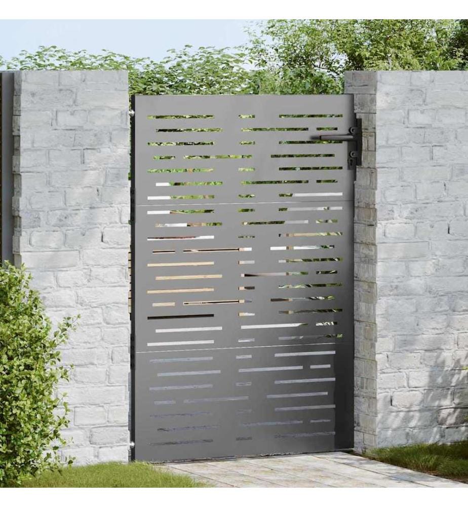 Gartentor Schwarz 85 x 125 cm Pulverbeschichteter Stahl