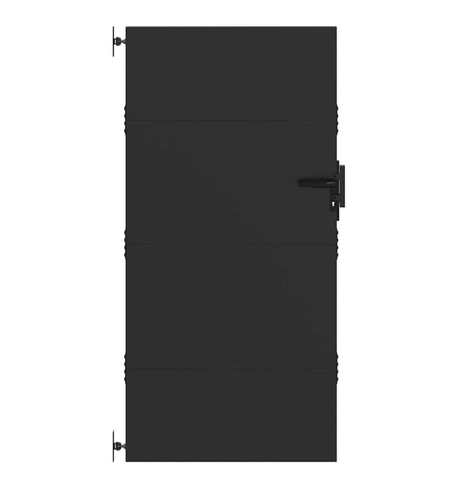 Gartentor Schwarz 85 x 175 cm Pulverbeschichteter Stahl
