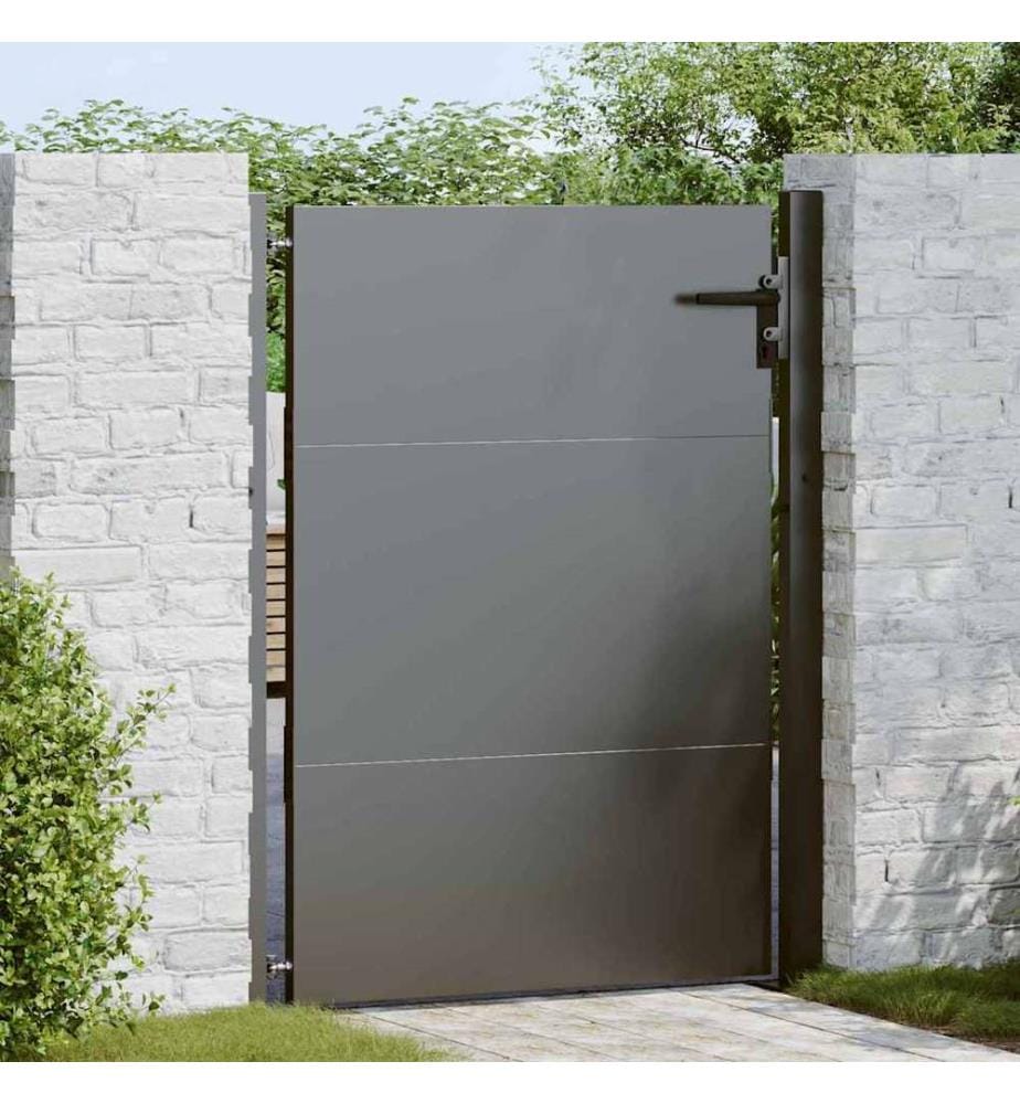 Gartentor Schwarz 85 x 130 cm Pulverbeschichteter Stahl
