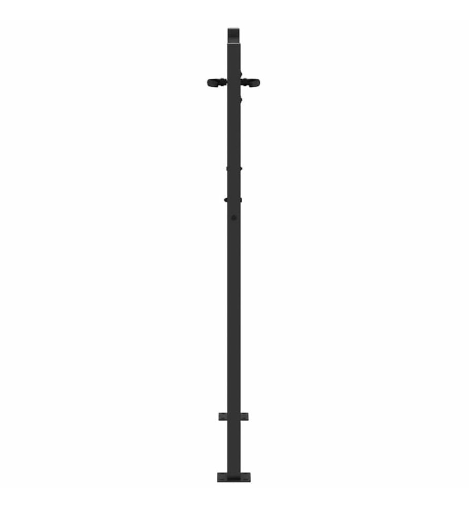 Gartentor Schwarz 85 x 130 cm Pulverbeschichteter Stahl
