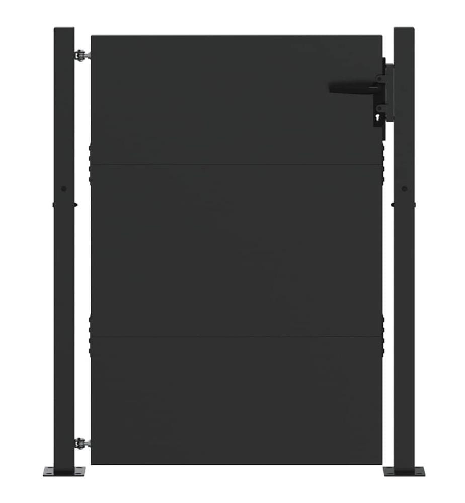 Gartentor Schwarz 85 x 155 cm Pulverbeschichteter Stahl