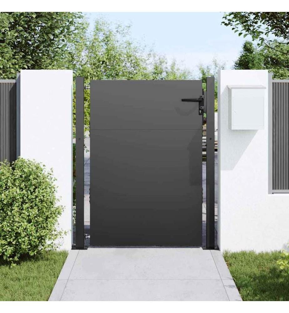 Gartentor Schwarz 85 x 155 cm Pulverbeschichteter Stahl