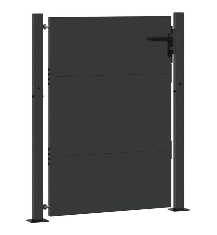 Gartentor Schwarz 85 x 155 cm Pulverbeschichteter Stahl