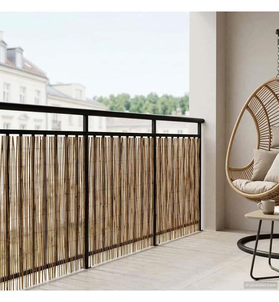 Gartenzaun Kohlenstoff 300 x 80 cm Schilf