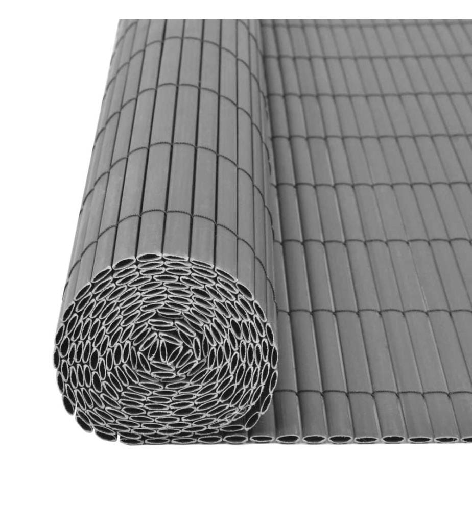 Gartenzaun Doppelseitig PVC 90 x 300 cm Grau