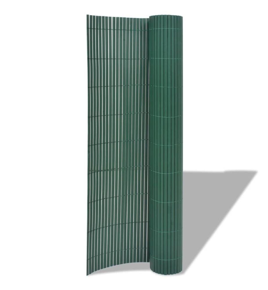 Gartenzaun Doppelseitig PVC 90×500 cm Grün