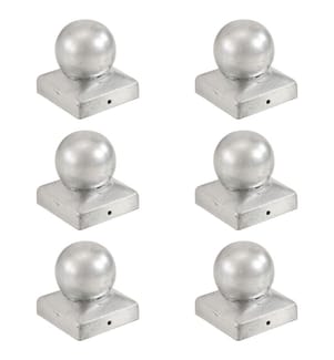 vidaXL Pfostenkappen 6 Stk. Kugelform Verzinktes Metall 71 x 71 mm