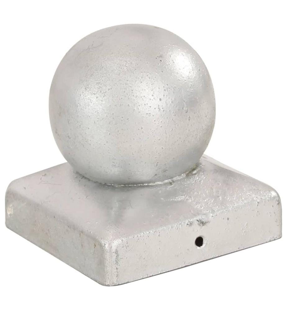 vidaXL Bouchons de poteau 6 pcs Globe final Métal galvanisé 71x71 mm