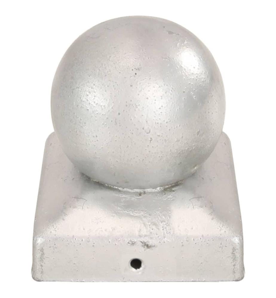 vidaXL Bouchons de poteau 6 pcs Globe final Métal galvanisé 71x71 mm