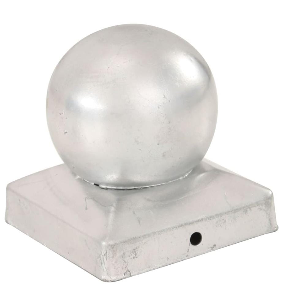 vidaXL Bouchons de poteau 6 pcs Globe final Métal galvanisé 91x91 mm