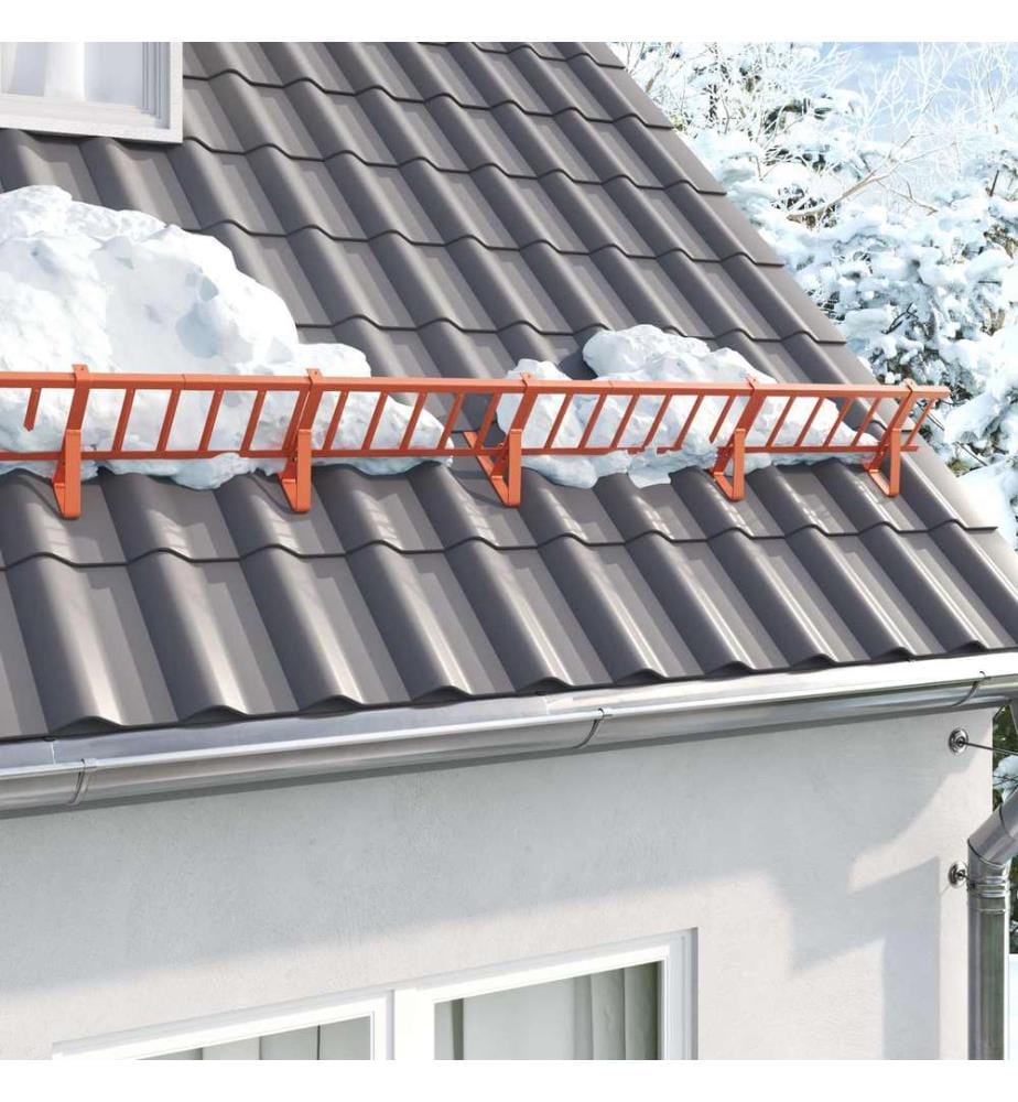 vidaXL Protection de neige pour toit Rouge 100 x 2,5 x 20 cm Acier