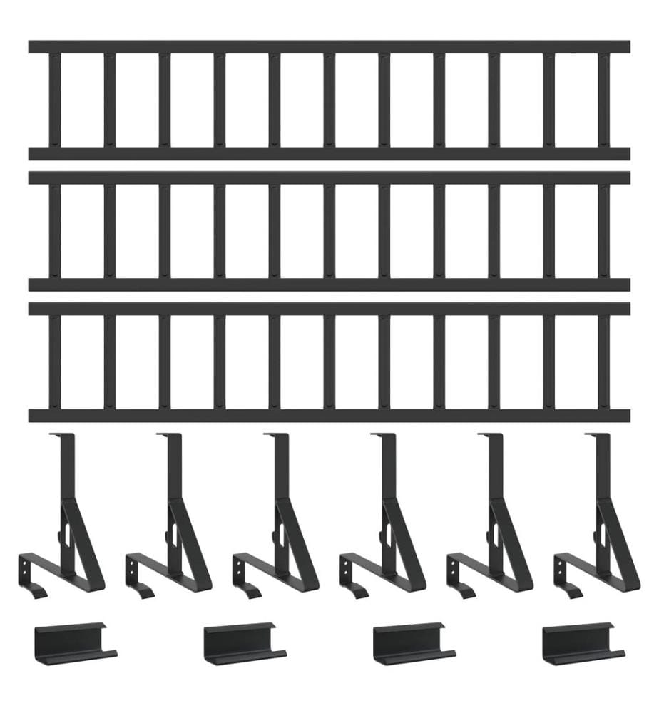 vidaXL Protection de neige pour toit Noir 300 x 29,5 x 34,5 cm Acier