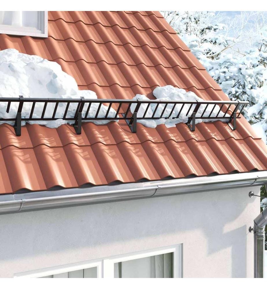 vidaXL Protection de neige pour toit Noir 100 x 2,5 x 20 cm Acier