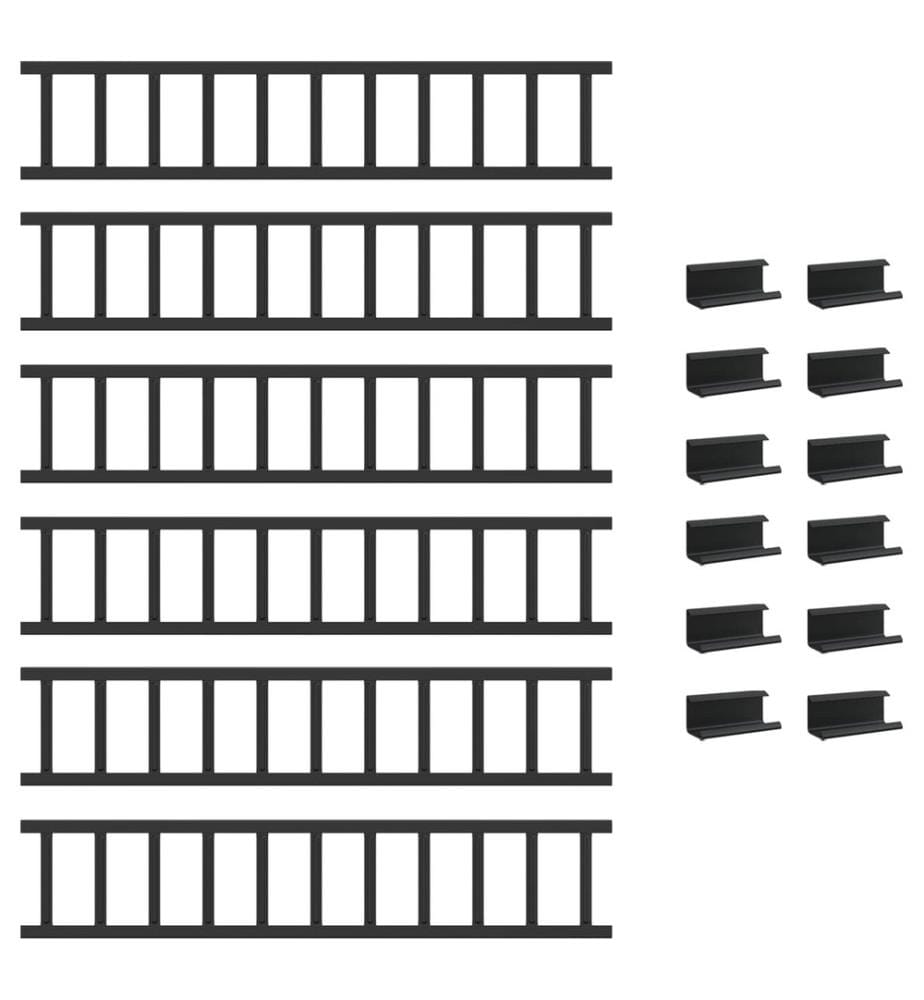 vidaXL Protection de neige pour toit Noir 600 x 2,5 x 20 cm Acier