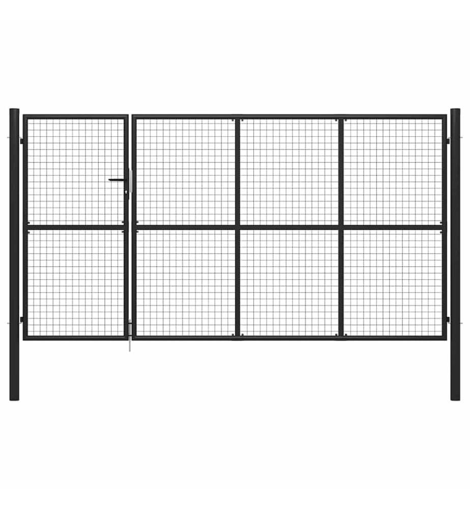 vidaXL Gartentor aus Stahl 350 x 150 cm Anthrazit