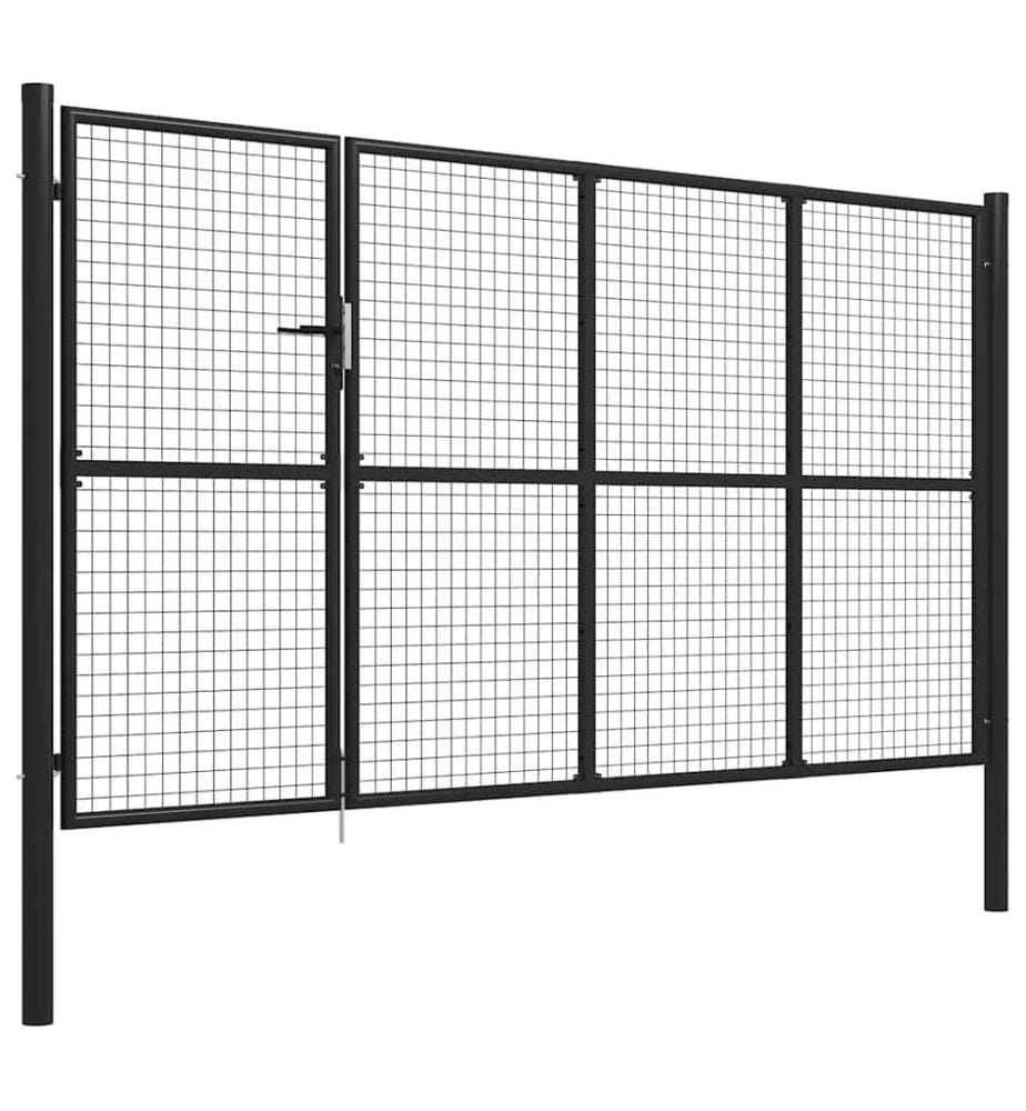 vidaXL Gartentor aus Stahl 350 x 150 cm Anthrazit
