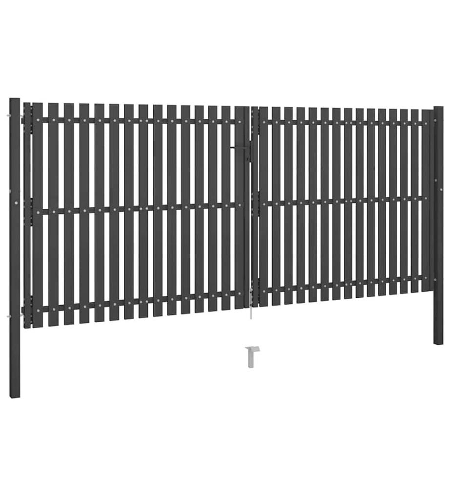 vidaXL Gartentor aus Stahl 400 x 150 cm Anthrazit