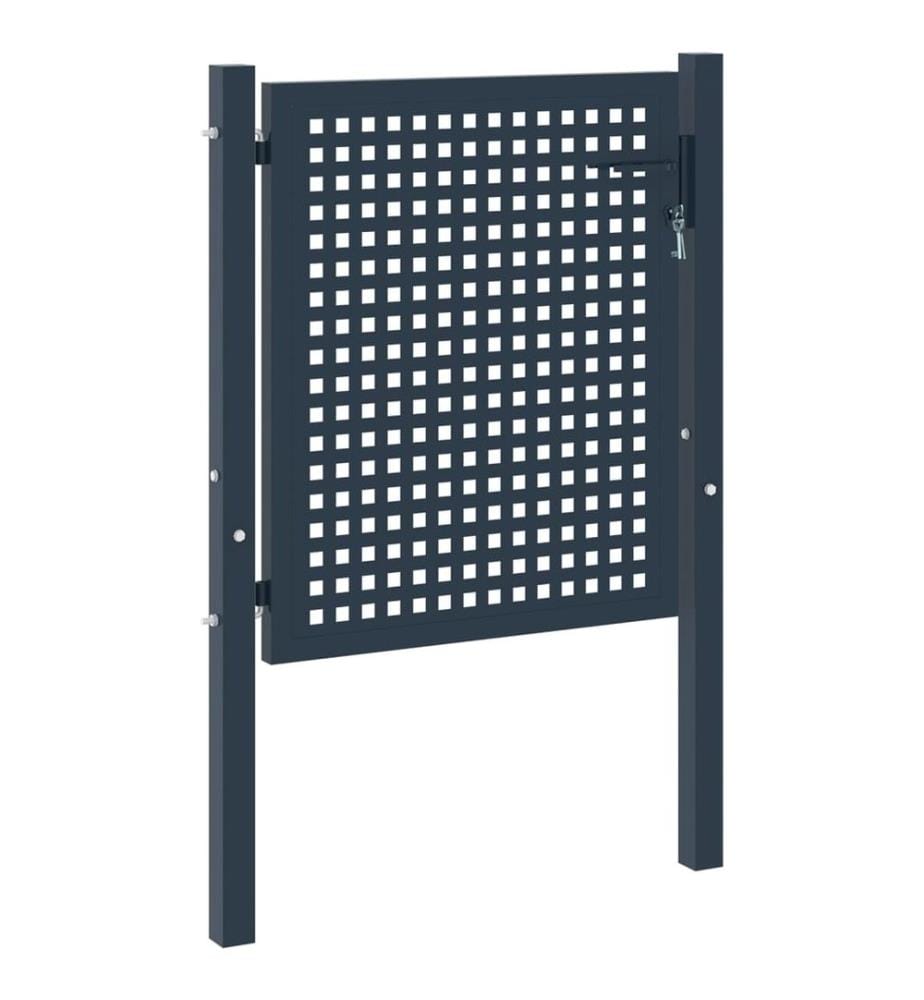 vidaXL Portail de clôture Anthracite 102x75 cm Acier