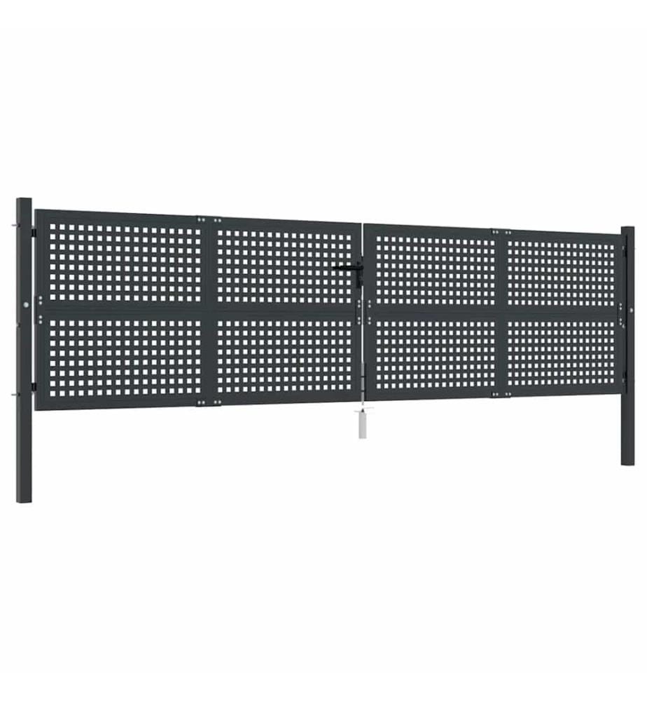 vidaXL Gartentor Anthrazit 400x125 cm Stahl