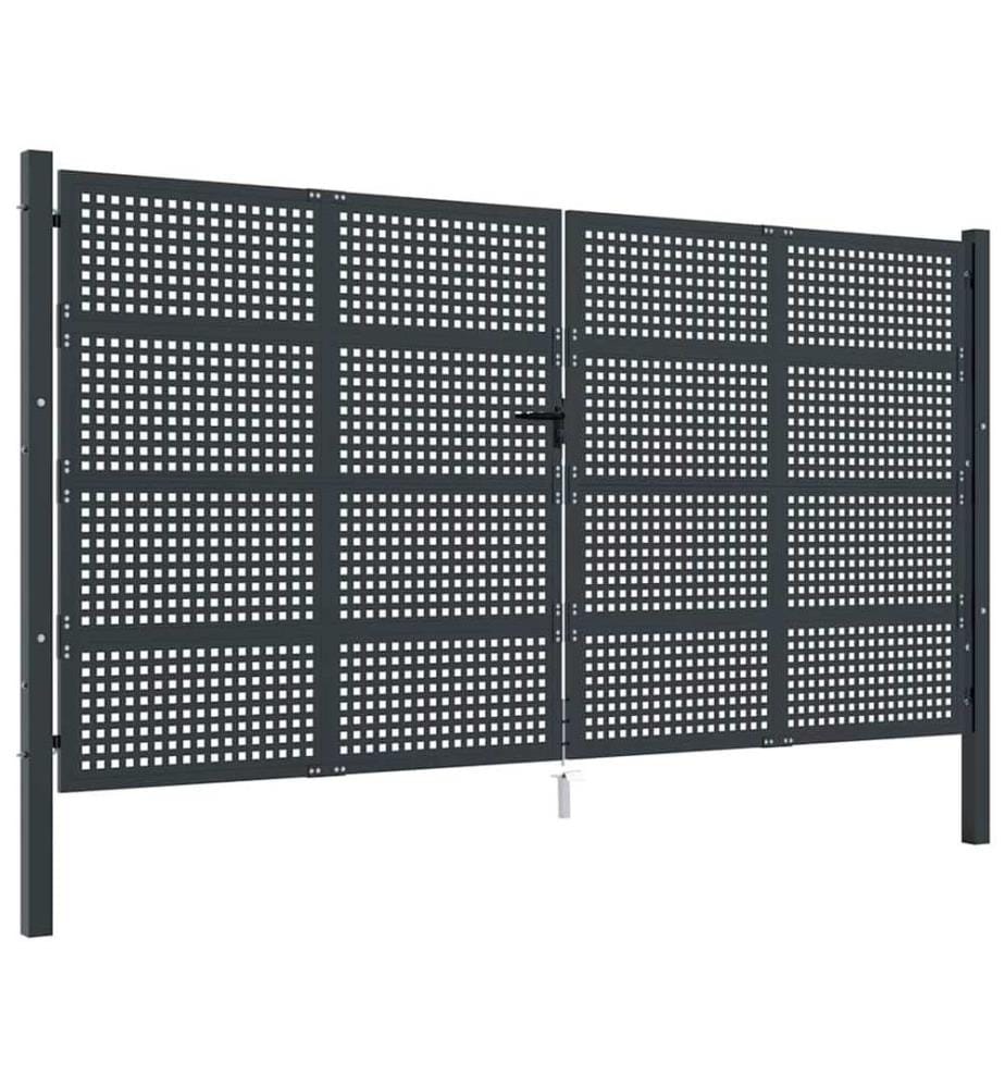 vidaXL Gartentor Anthrazit 400x175 cm Stahl