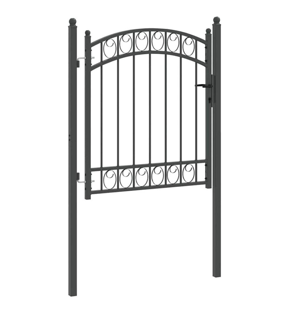 vidaXL Porte de Clôture EMMEN 125 x 100 cm Acier peint par poudre Gris