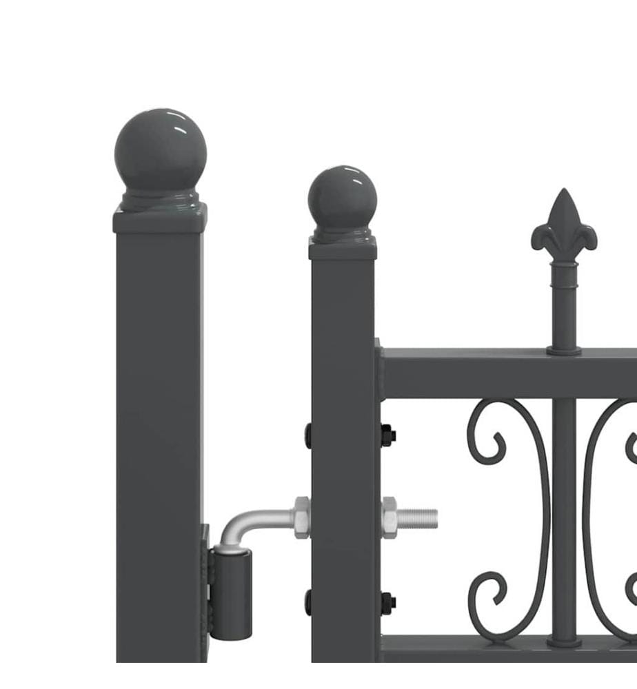 vidaXL Portail de clôture avec pointe KAMPEN 305 x 125 cm Acier Gris