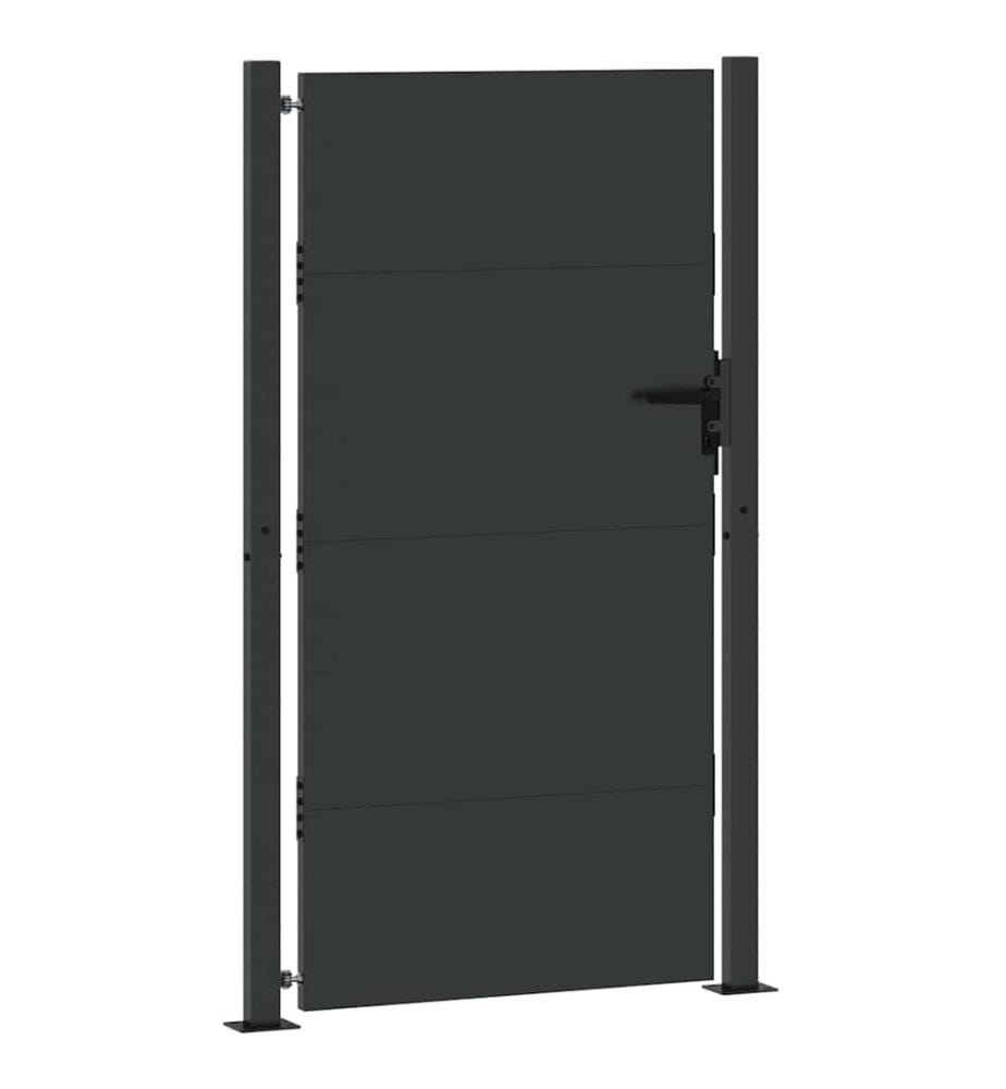 vidaXL Porte de Jardin Noir 110 x 180 cm Acier enduit de poudre