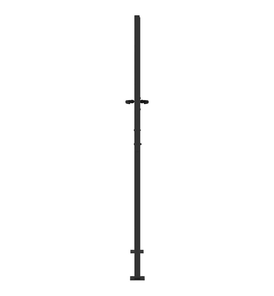 vidaXL Porte de Jardin Noir 110 x 180 cm Acier enduit de poudre