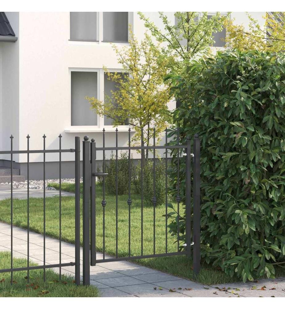 vidaXL Porte de Clôture HORST 100 x 100 cm métal Noir Verrouillable