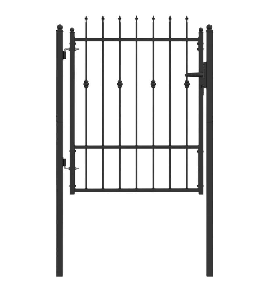 vidaXL Porte de Clôture HORST 100 x 125 cm métal Noir Verrouillable