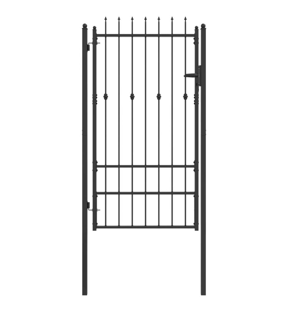 vidaXL Porte de Clôture HORST 100 x 175 cm métal Noir Verrouillable