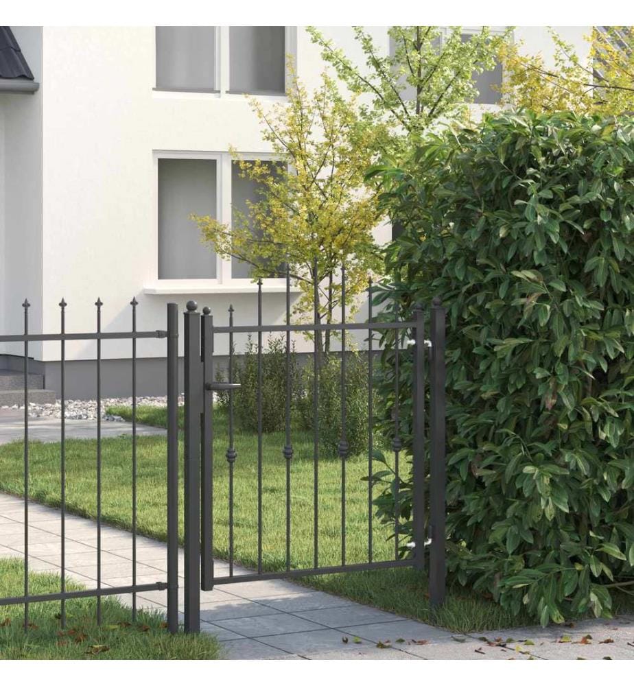 vidaXL Porte de Clôture HORST 100 x 100 cm métal Noir Verrouillable