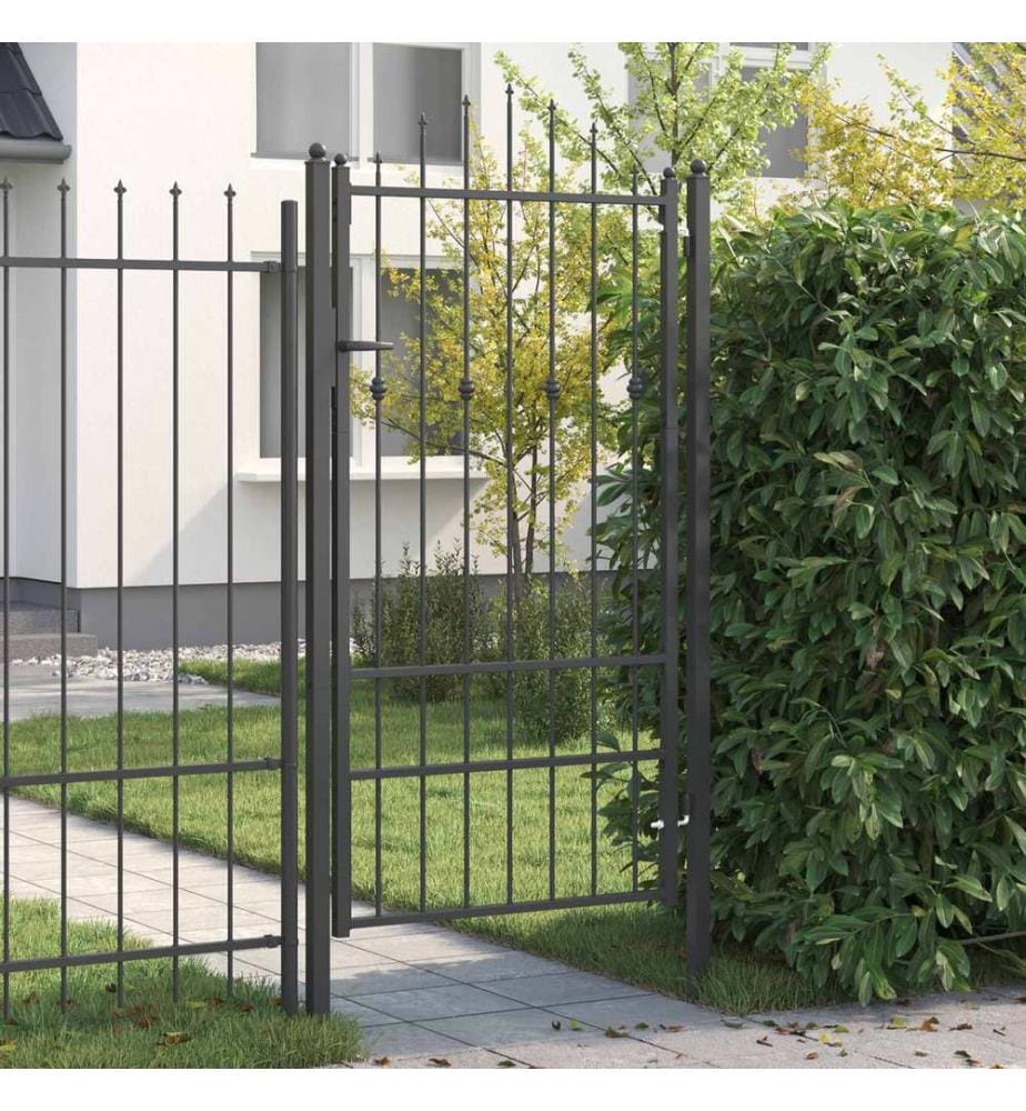 vidaXL Porte de Clôture HORST 100 x 175 cm métal Noir Verrouillable