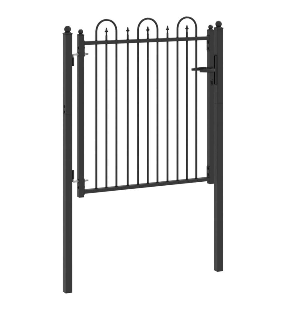 vidaXL Porte de Clôture HORST 100 x 100 cm métal Noir Verrouillable