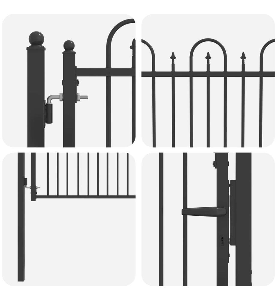 vidaXL Porte de Clôture HORST 100 x 100 cm métal Noir Verrouillable