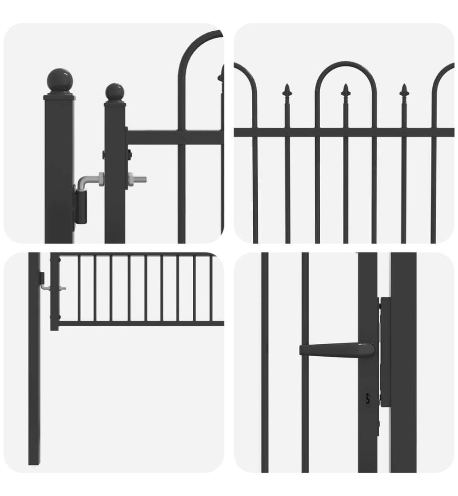 vidaXL Porte de Clôture HORST 100 x 125 cm métal Noir Verrouillable