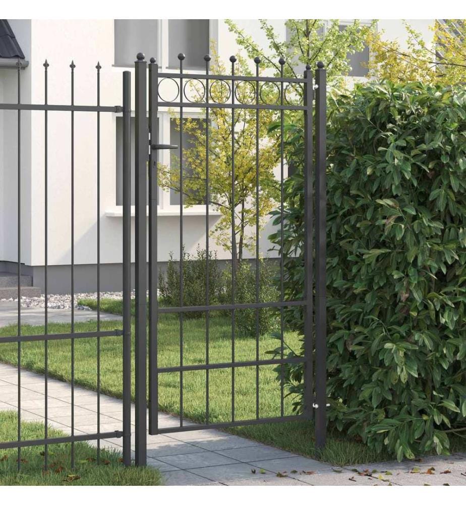 vidaXL Porte de Clôture HORST 100 x 175 cm métal Noir Verrouillable