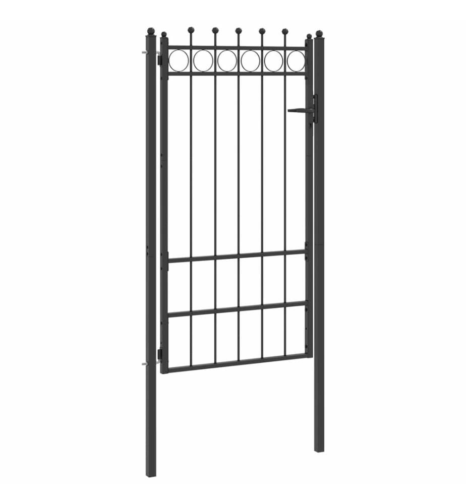 vidaXL Porte de Clôture HORST 100 x 175 cm métal Noir Verrouillable