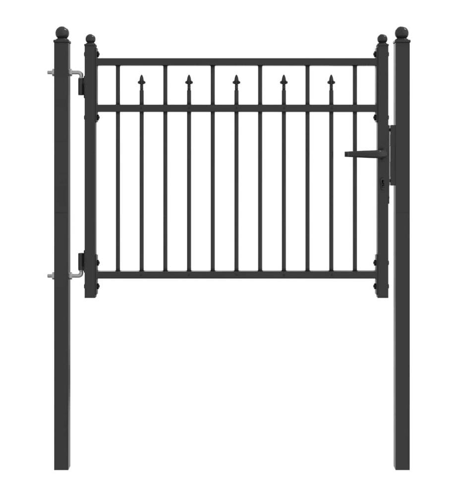 vidaXL Porte de Clôture HORST 100 x 75 cm métal Noir Verrouillable