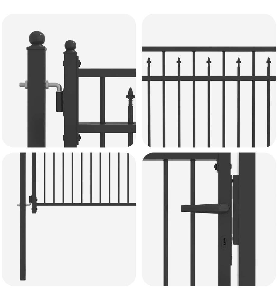 vidaXL Porte de Clôture HORST 100 x 75 cm métal Noir Verrouillable