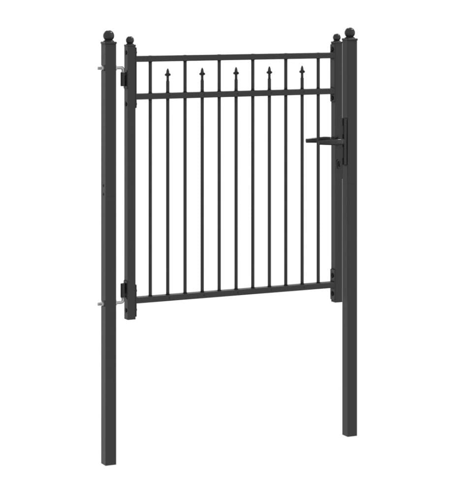 vidaXL Porte de Clôture HORST 100 x 100 cm métal Noir Verrouillable