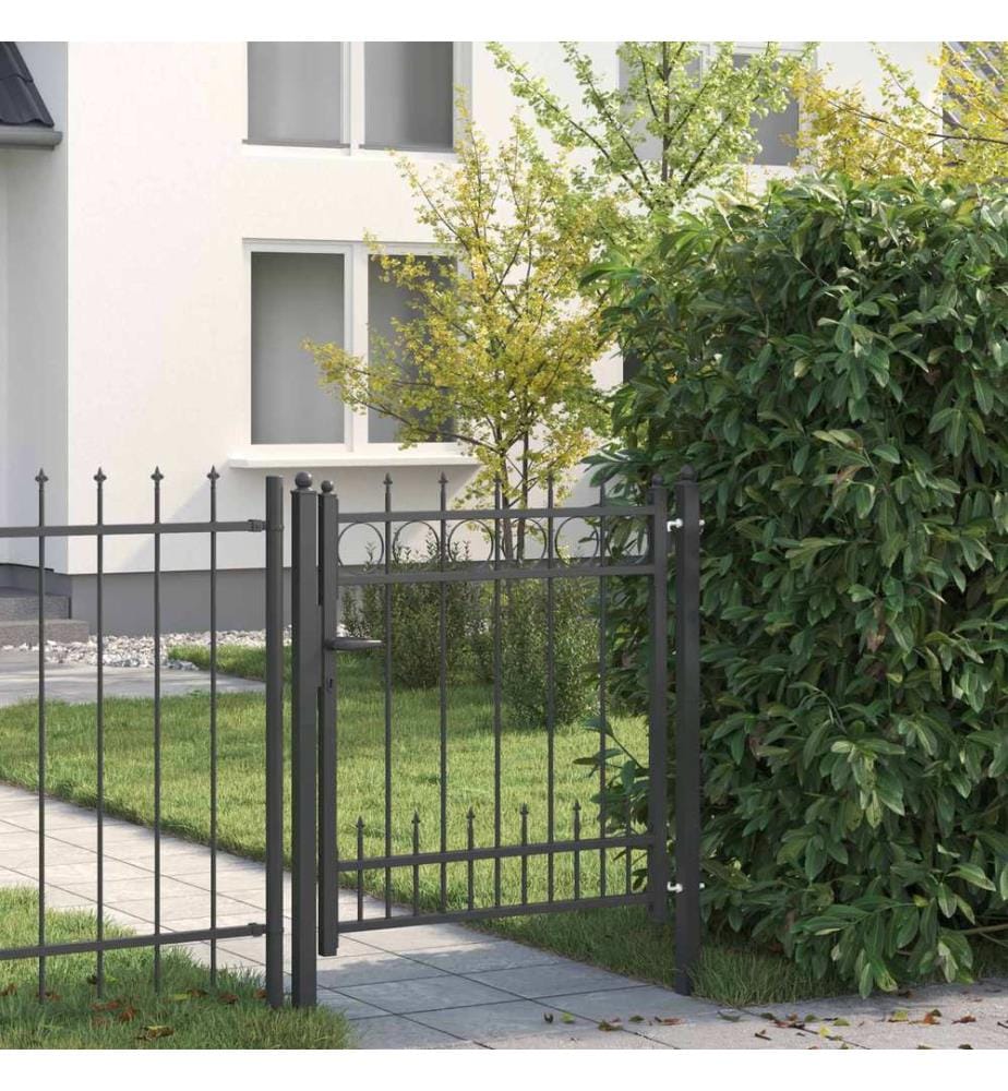 vidaXL Porte de Clôture HORST Acier Noir Verrouillable