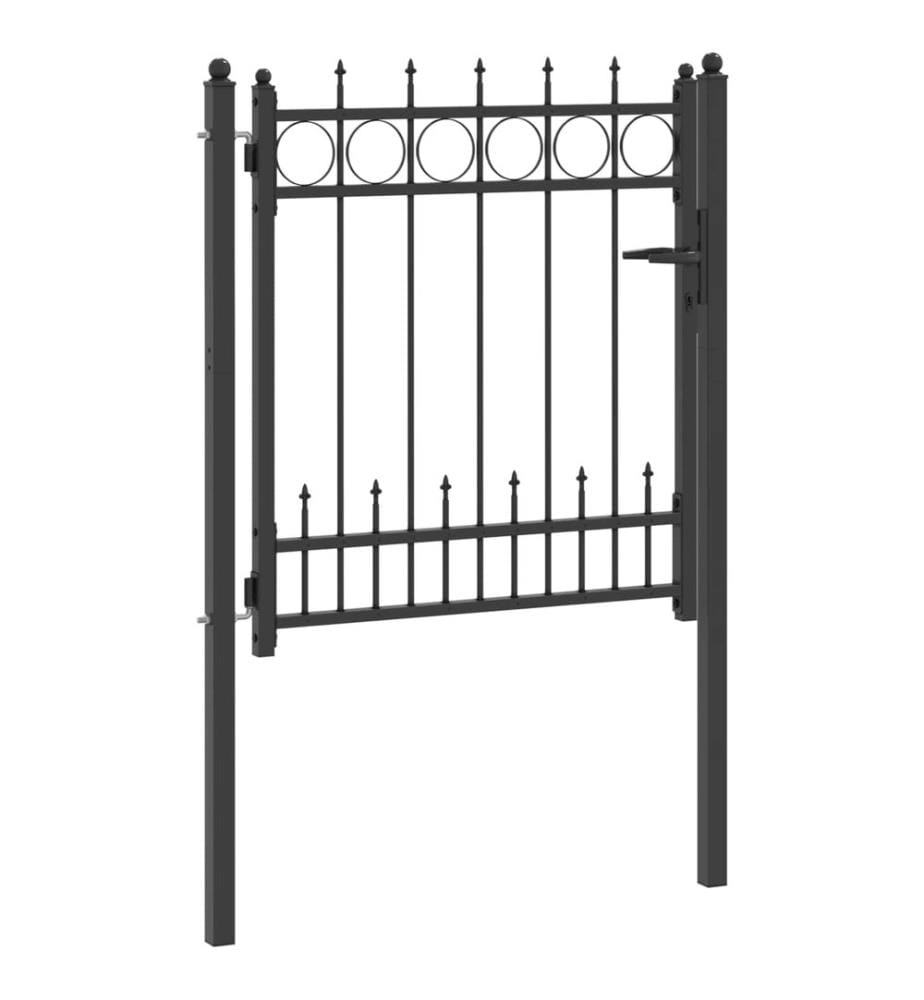 vidaXL Porte de Clôture HORST Acier Noir Verrouillable