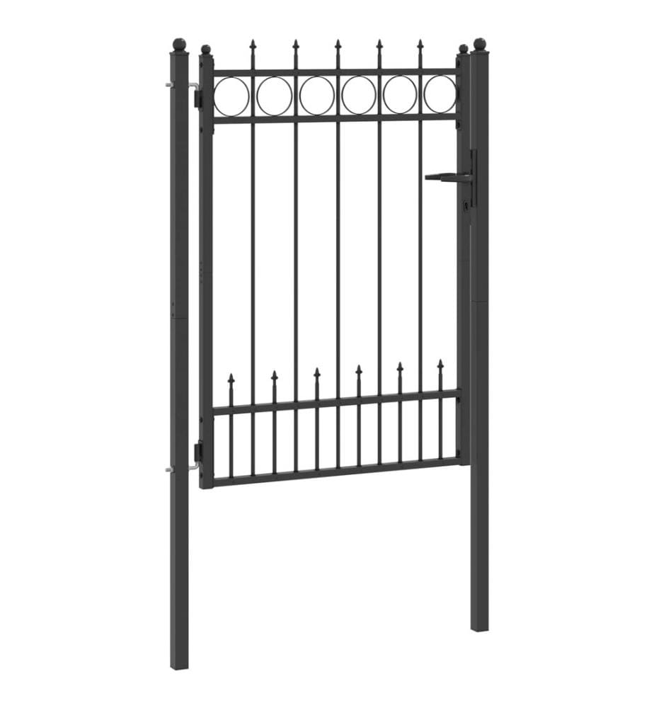 vidaXL Porte de Clôture HORST Acier Noir Verrouillable