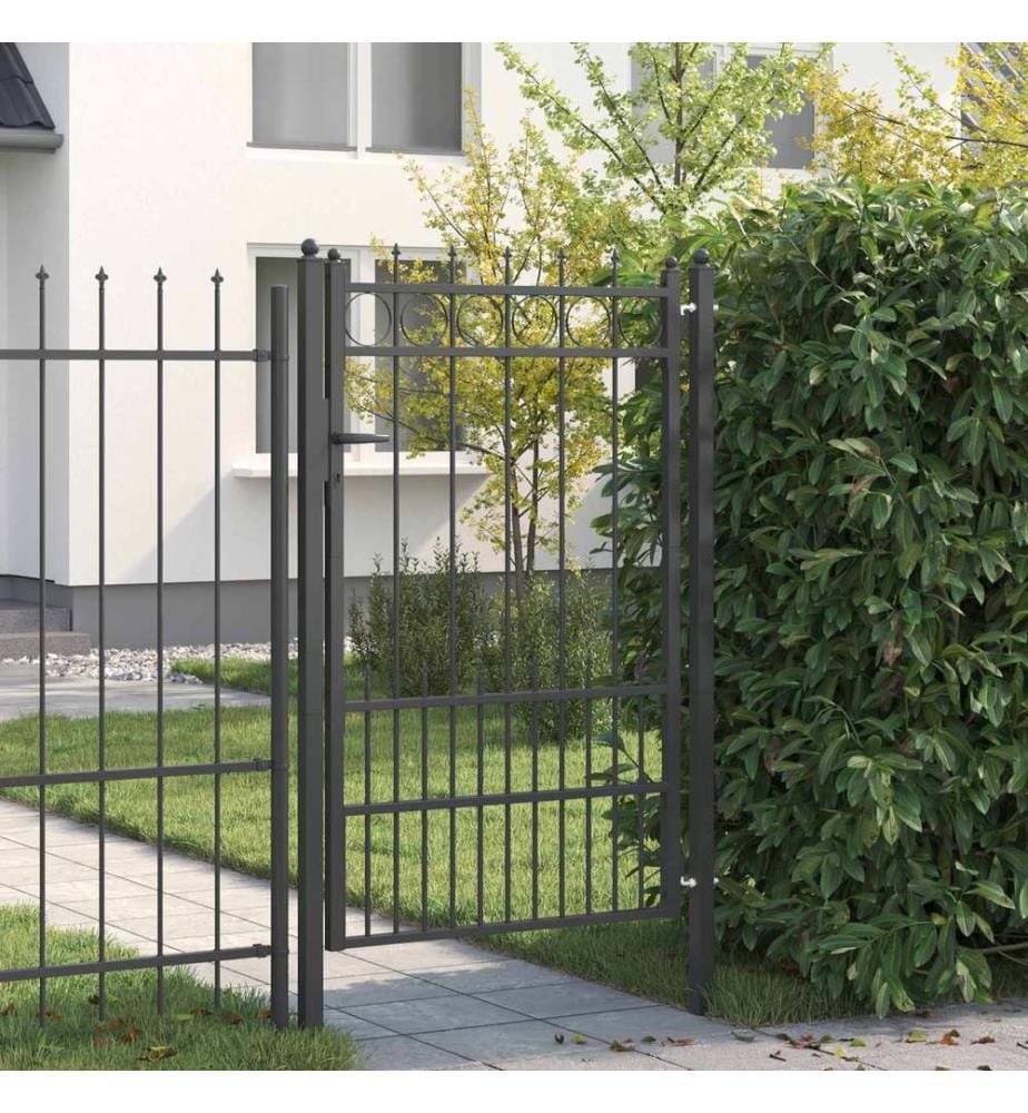 vidaXL Porte de Clôture HORST Acier Noir Verrouillable