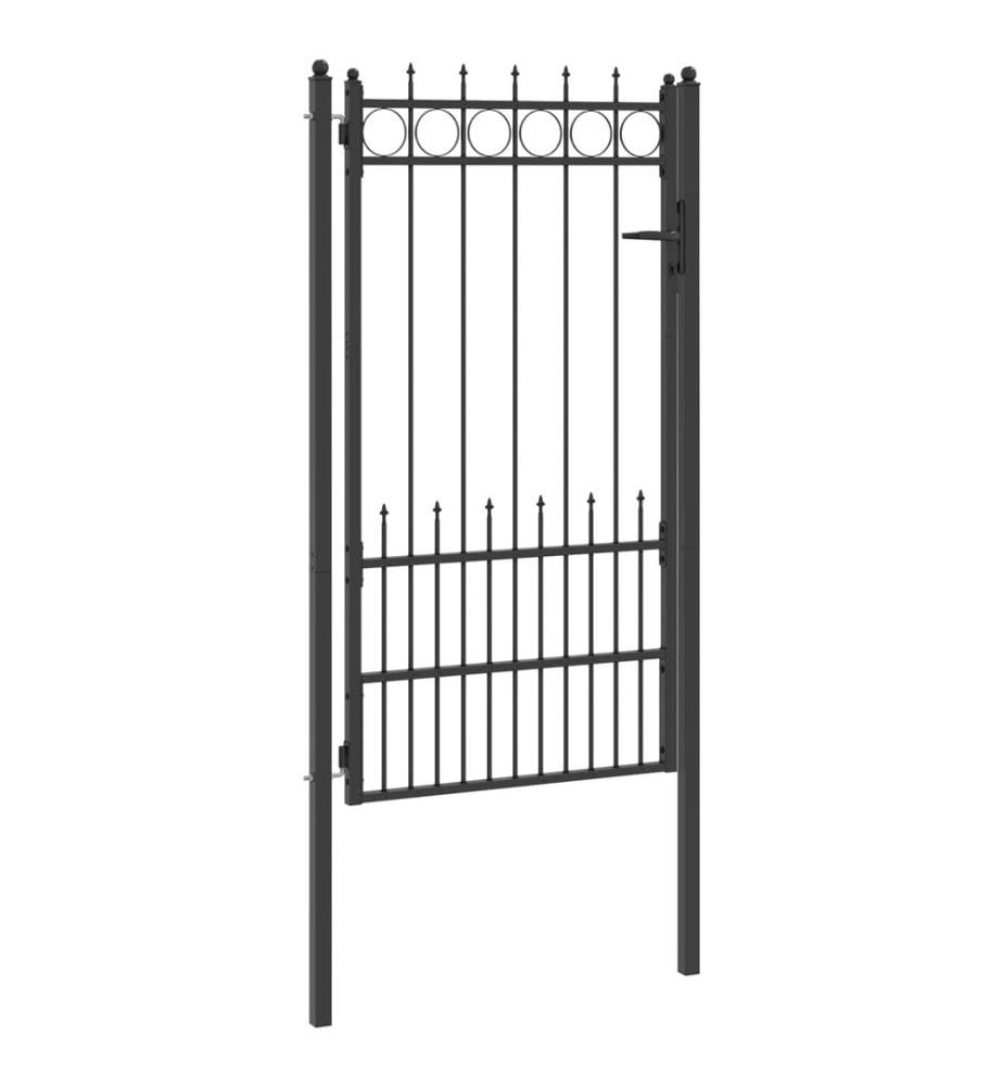 vidaXL Porte de Clôture HORST Acier Noir Verrouillable