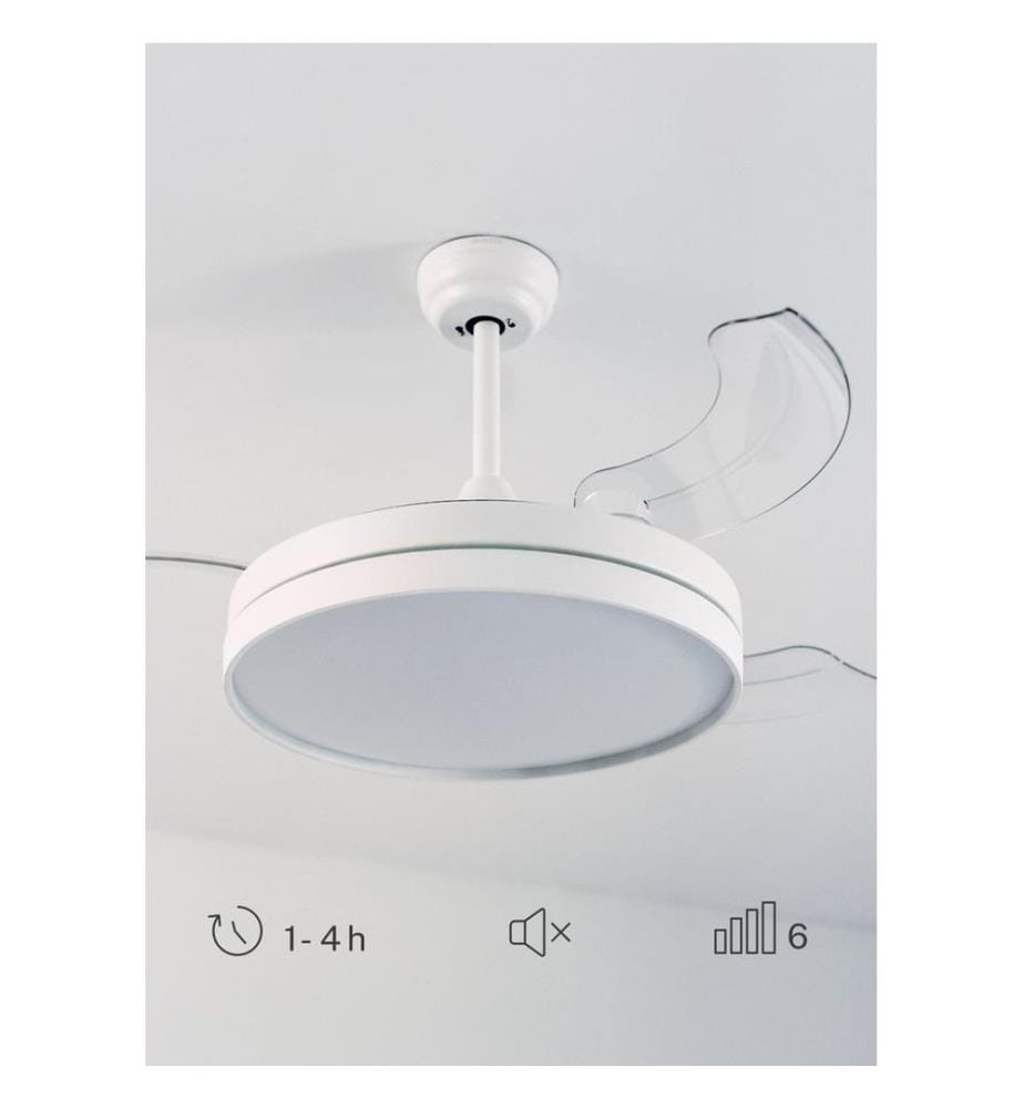 LED-Deckenventilator - Weiss