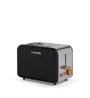 Toaster Retro XL - Schwarz und Silber
