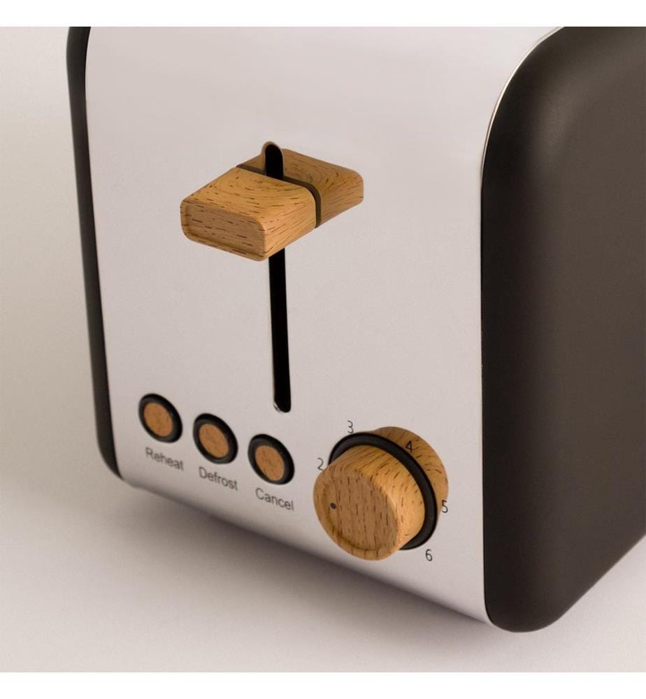 Toaster Retro XL - Schwarz und Silber