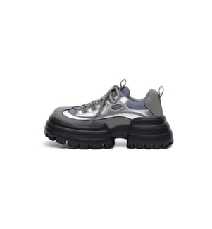 Chunky Platform Sneakers - Gear Sole Design - Grey
